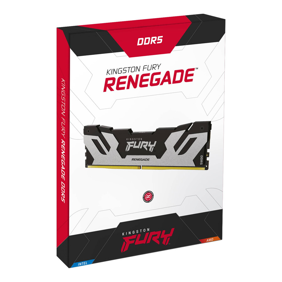 kingston fury renegade ddr5 memory - module type=cudimm speed=8400mts total kit capacity=24gb kit=single module dram density=24gbit color=black
