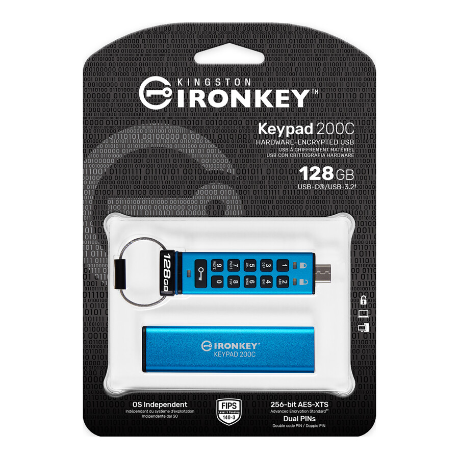 kingston ironkey keypad 200 series usb flash drive - capacity=32gb connector=usb-a