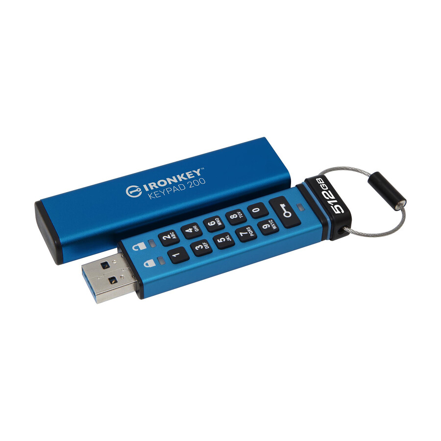kingston ironkey keypad 200 series usb flash drive - capacity=32gb connector=usb-c