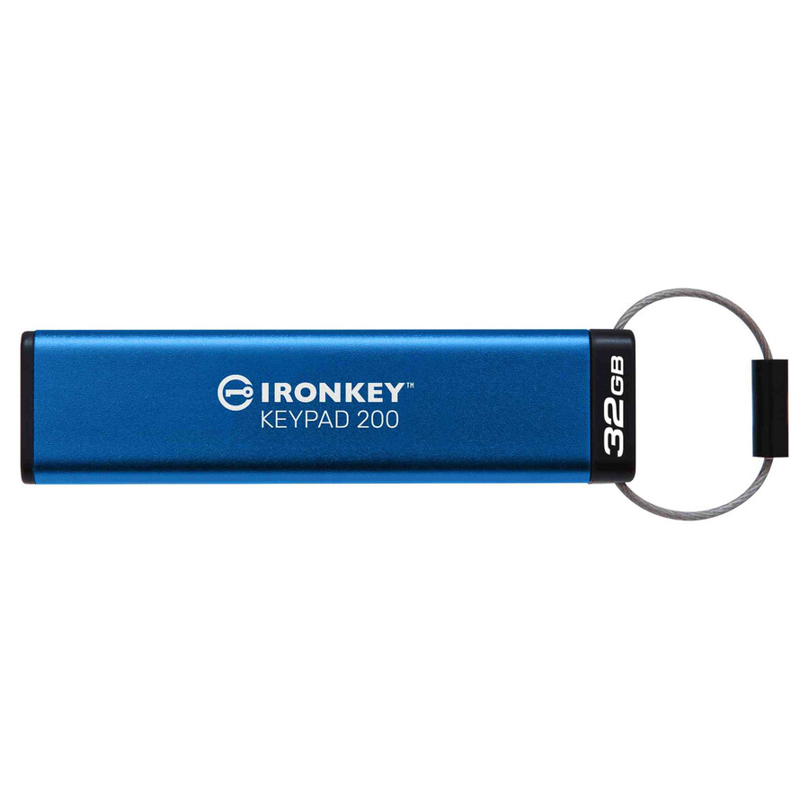 kingston ironkey keypad 200 series usb flash drive - capacity=64gb connector=usb-a